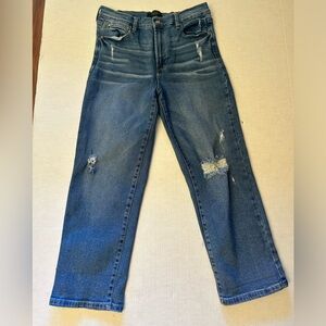 Rachel Roy Blue Distressed Women Trendy Girlfriend Jeans Sz-10. X16